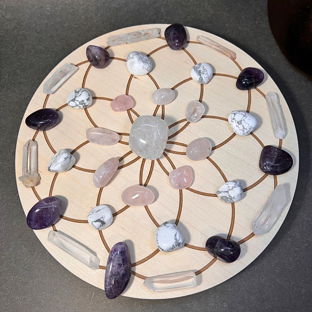 Inner Calm Crystal Grid Kit – Serenity & Stress Relief with Healing Stones