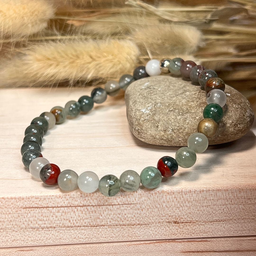 ♈Aries Zodiac Bracelet Set – Red Jasper, Bloodstone & Carnelian - Image 5