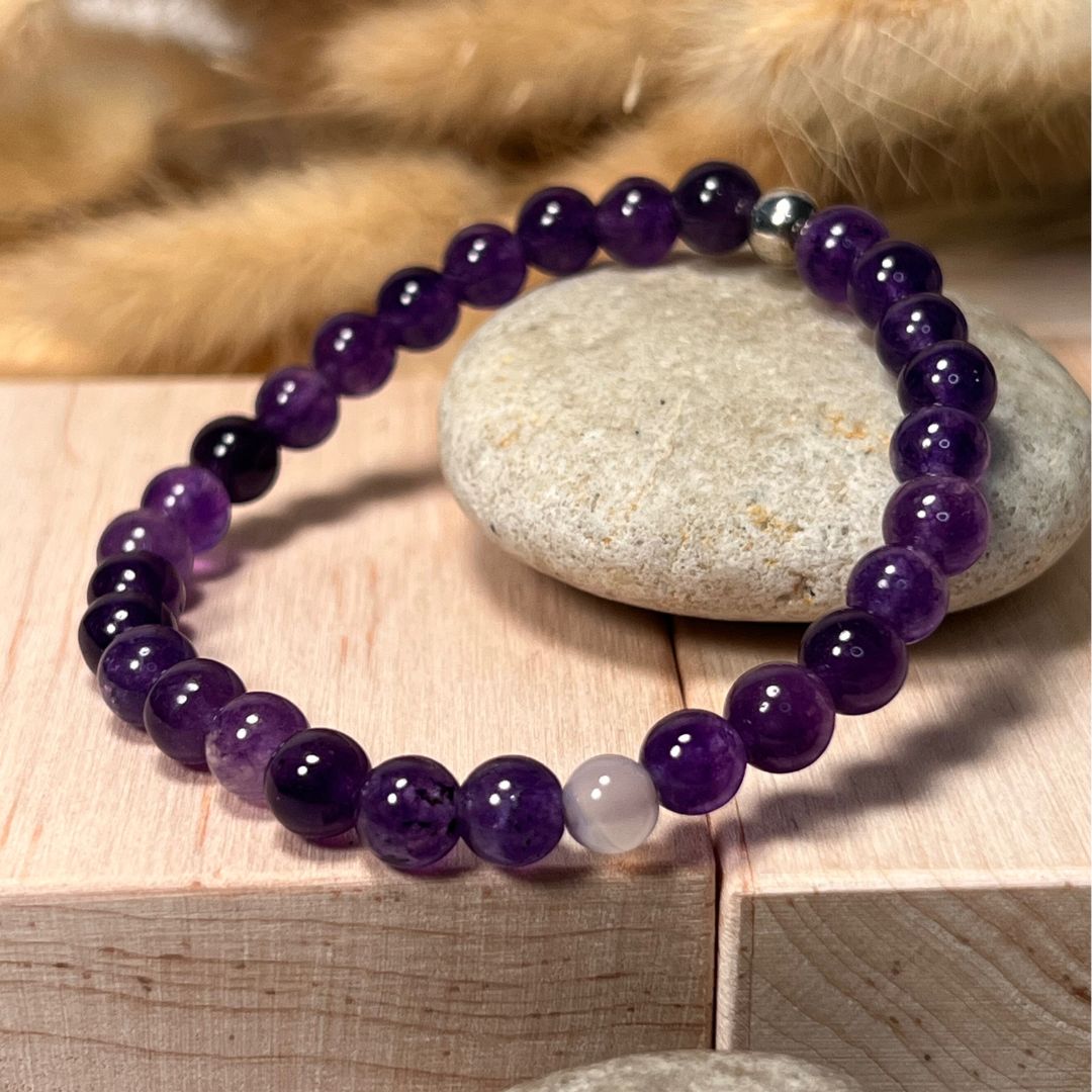 Aquarius Zodiac Bracelet Set – Amethyst, Aquamarine & Labradorite - Image 4